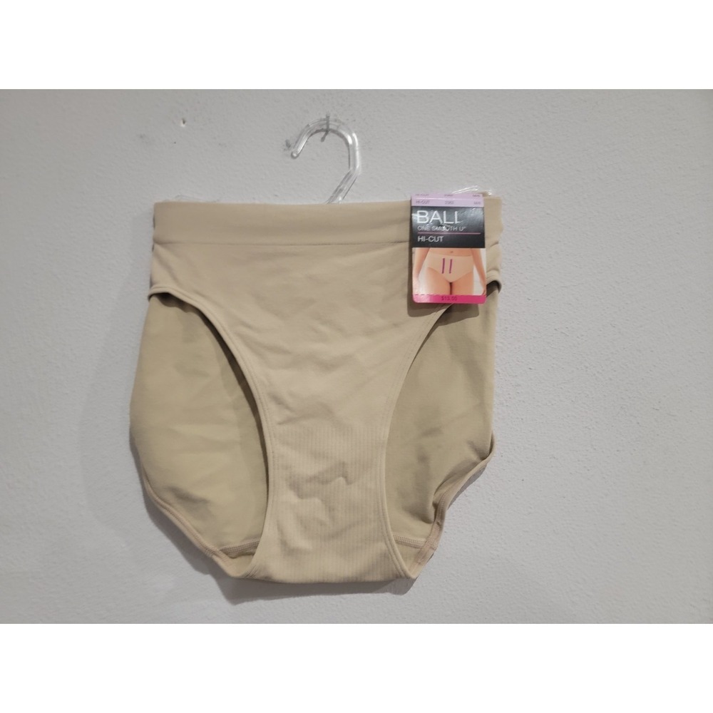 Bali One Smooth U All-Over Smoothing Hi Cut Brief Underwear Nude Size M/6 NWT